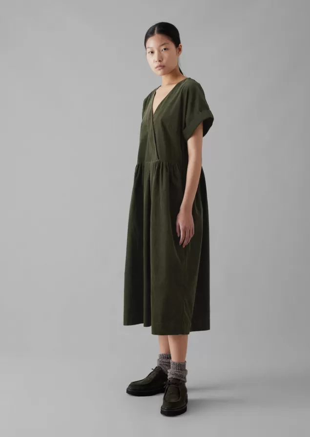 Women Toast Organic Needlecord Wrap Front Dress