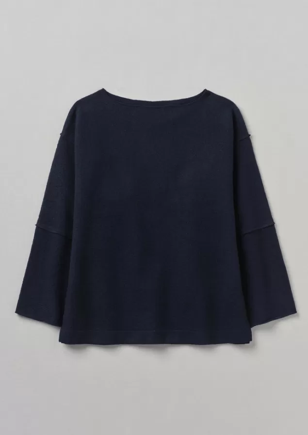 Women Toast Panelled Boiled Wool Sweater