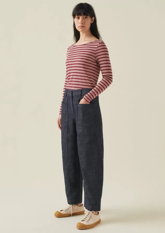 Women Toast Panelled Organic Denim Trousers