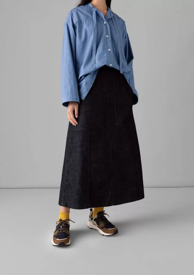 Women Toast Patch Pocket Organic Denim Skirt