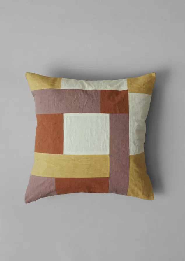 Toast Patchwork Linen Cushion Cover