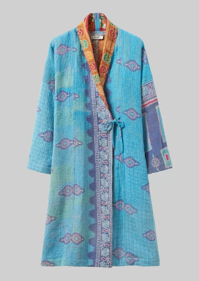 Women Toast Repurposed Kantha Coat