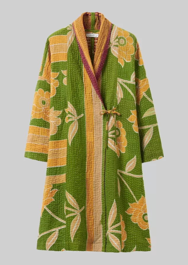 Women Toast Repurposed Kantha Coat