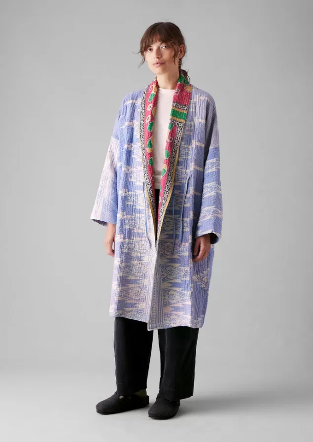 Women Toast Repurposed Kantha Coat