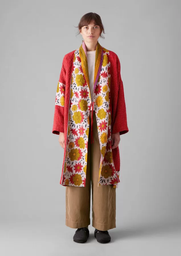 Women Toast Repurposed Kantha Coat