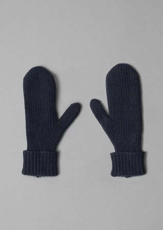 Women Toast Ribbed Wool Cashmere Mittens