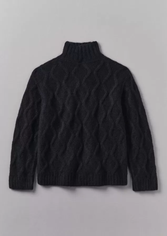 Toast Roll Neck Cable Knit Sweater