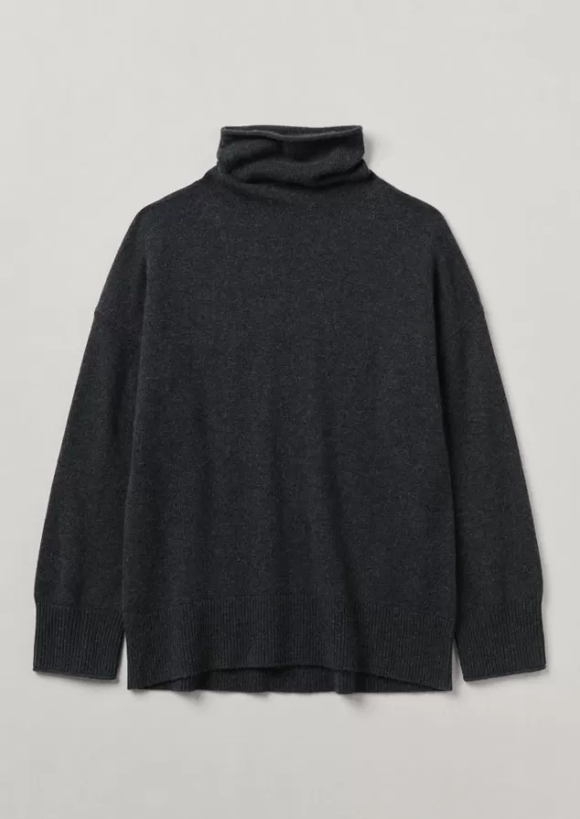 Women Toast Roll Neck Wool Cashmere Sweater