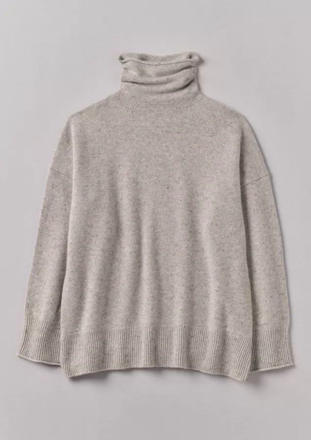 Women Toast Roll Neck Wool Cashmere Sweater