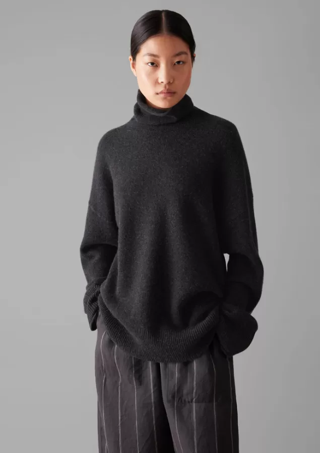 Women Toast Roll Neck Wool Cashmere Sweater