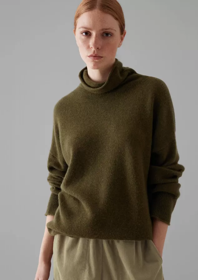 Women Toast Roll Neck Wool Cashmere Sweater