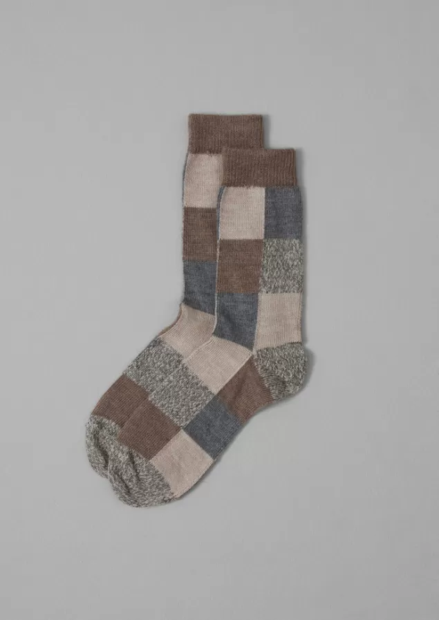 Women Toast Rove Patchwork Wool Socks