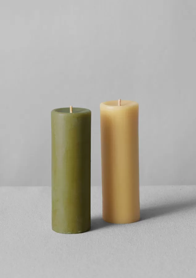 Toast Skar Organics Dyed Beeswax Pillar Candle