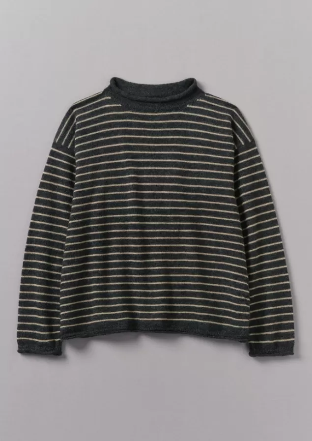 Women Toast Stripe Alpaca Wool Sweater