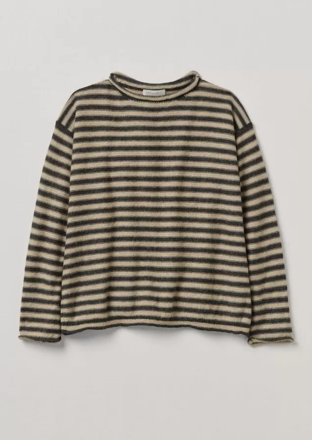 Women Toast Stripe Alpaca Wool Sweater