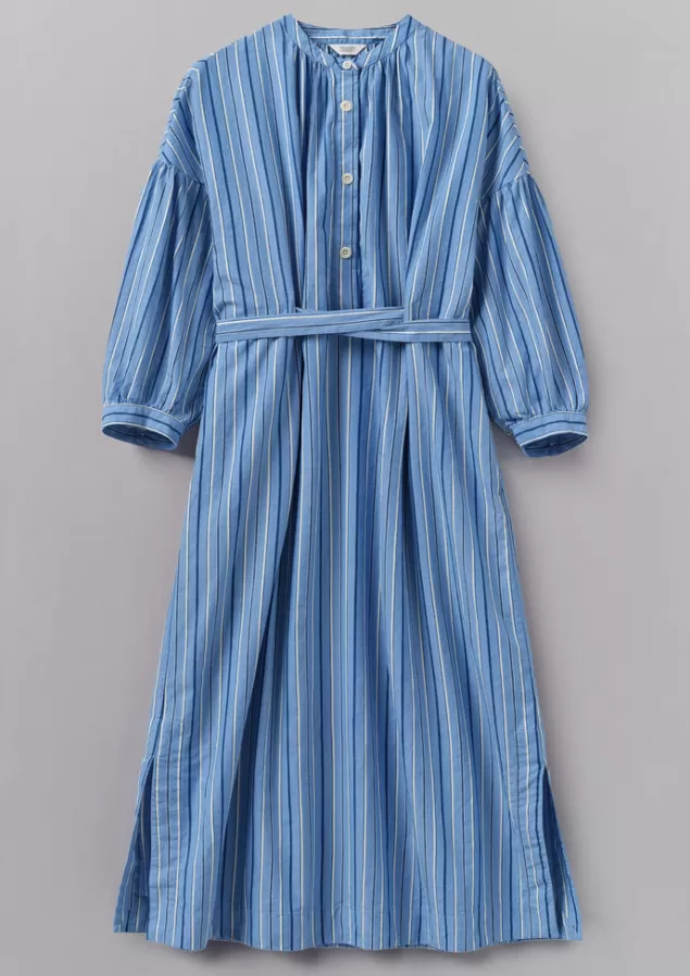 Women Toast Stripe Poplin Gathered Dress