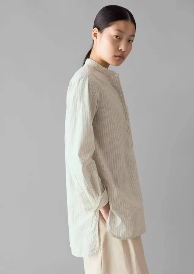 Women Toast Taro Stripe Cotton Poplin Shirt