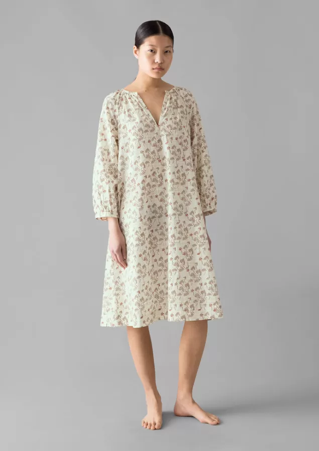 Women Toast Trellis Floral Block Print Nightdress