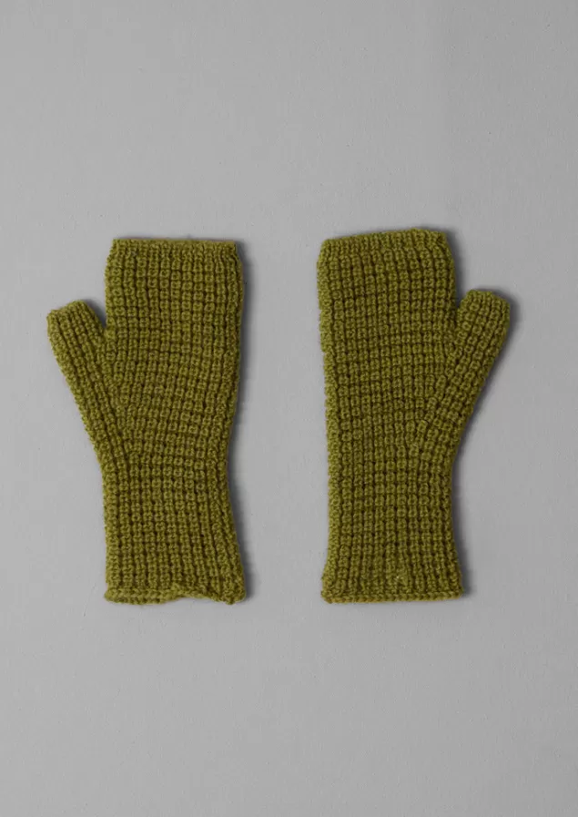 Women Toast Waffle Stitch Fingerless Gloves