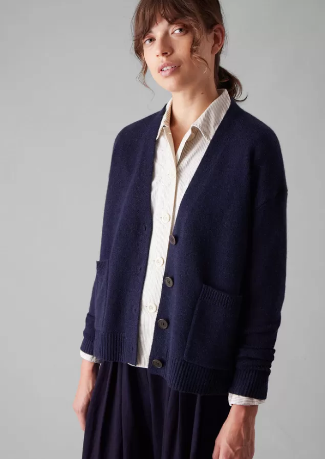 Women Toast Wool Cashmere Boxy Cardigan