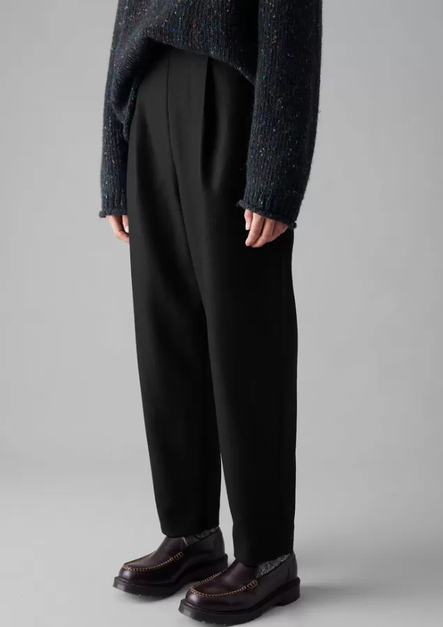 Women Toast Wool Flannel Pleat Front Trousers