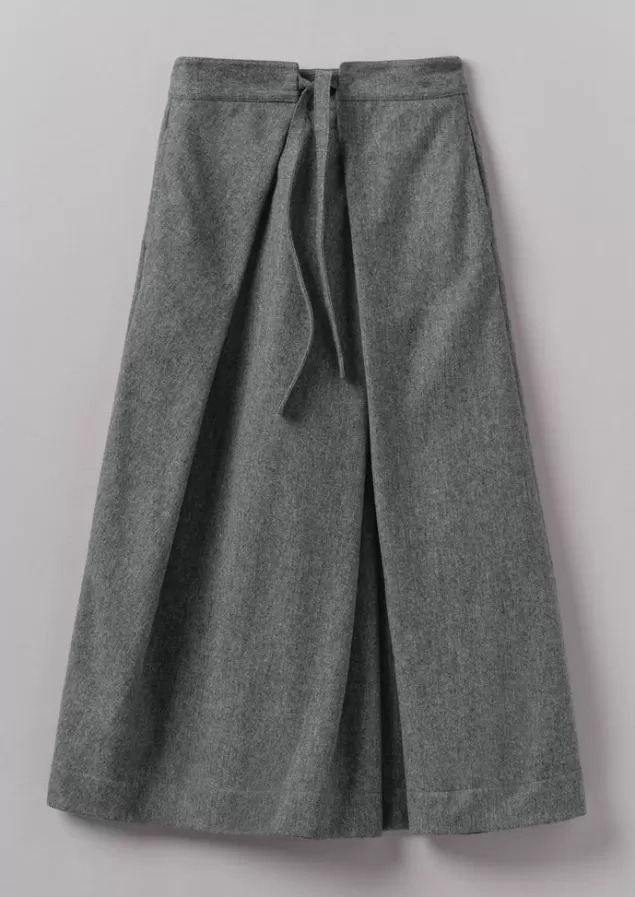 Women Toast Wool Flannel Tie Front Culottes