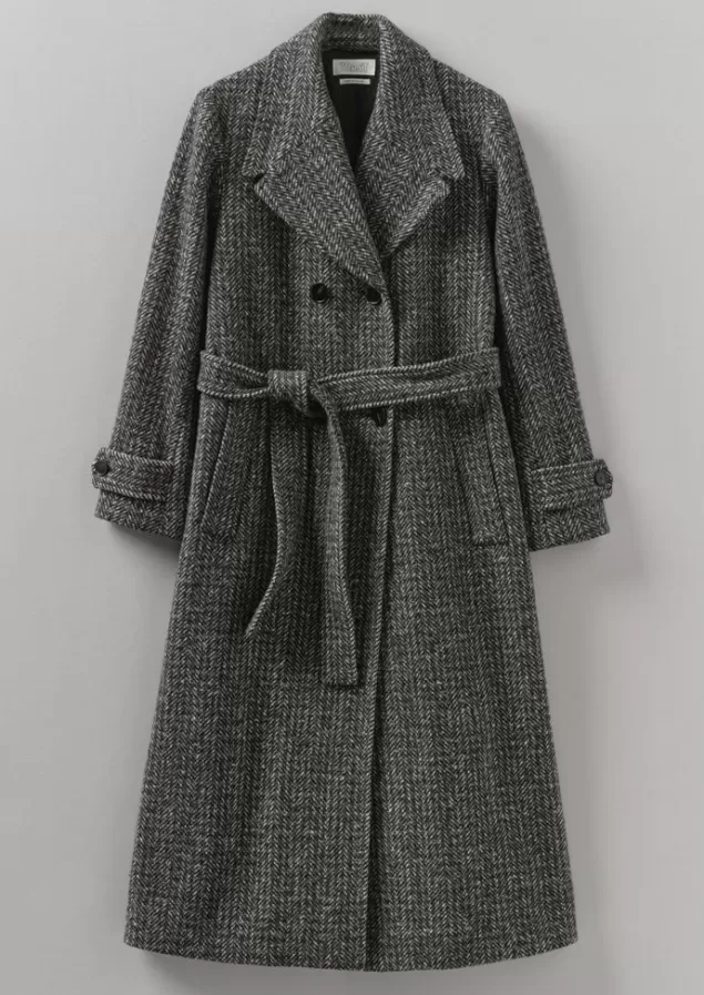 Women Toast Wool Herringbone Belted Coat