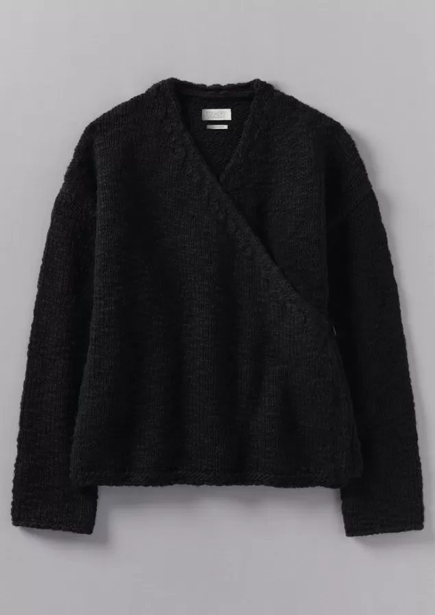 Women Toast Wool Knitted Wrap Jacket